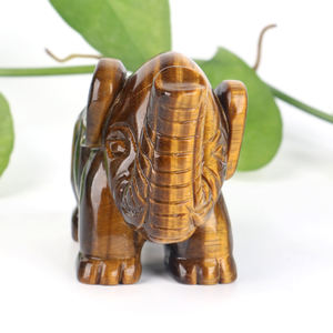 Cristales naturales piedra curativa tallada animal Ojo de Tigre elefante figuritas estatua de elefante artesanías de piedra de cristal - Product Image 6