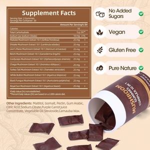 OEM ODM Organic Mushroom Gummy Lion's Mane & Chaga <b>Blend</b> Improve Memory & Sleep 2 Gummies Per Serving 60 Gummies Count <b>Bottle</b> - Product Image 4