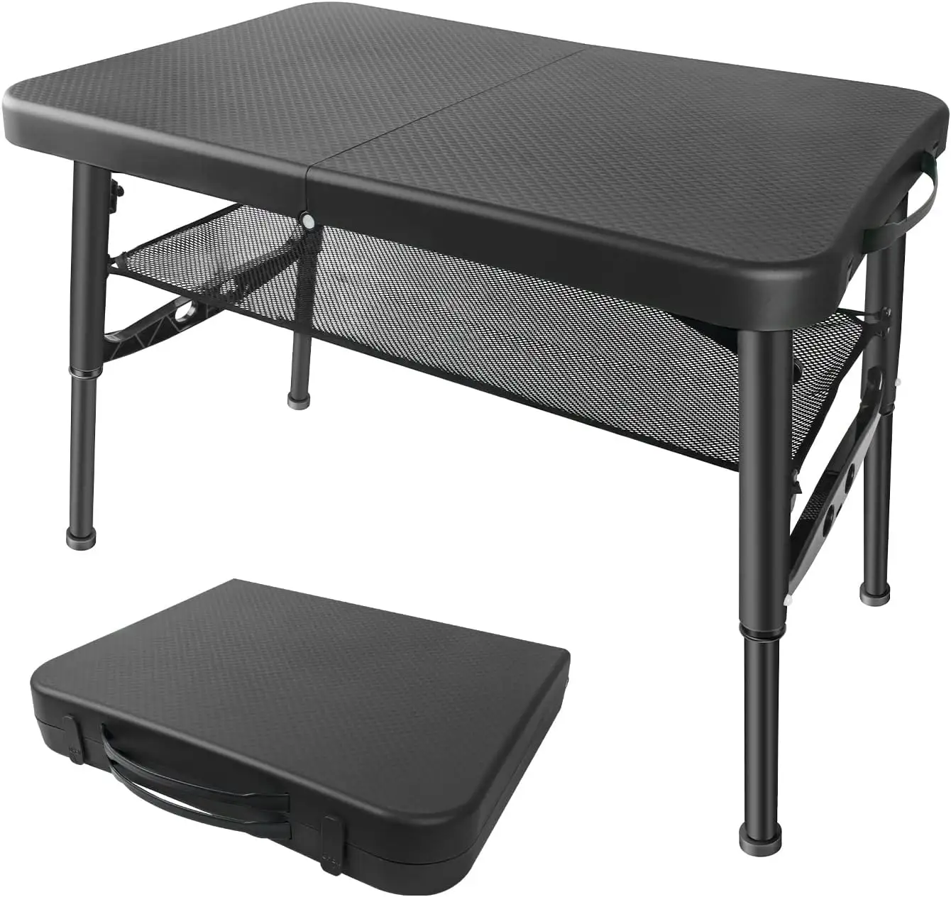 طاولة صغيرة قابلة للطي في الهواء الطلق خفيفة الوزن محمولة بارتفاع بلاستيكي قابل للتعديل للتنقل والتنقل