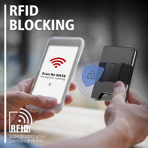 กระเป๋าใส่บัตรโลหะแบบบางพร้อมสายรัดเงินสด ป้องกัน RFID อุปกรณ์ EDC แบบมินิมอล - Product Image 5