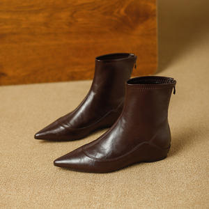 New Stretch Fashionable and Versatile Snow <b>Boot</b> <b>Knee</b>-<b>high</b> <b>Lace</b>-<b>up</b> Anti-slip Fur Lining <b>Boots</b> for Women with Chunky Heels - Product Image 4