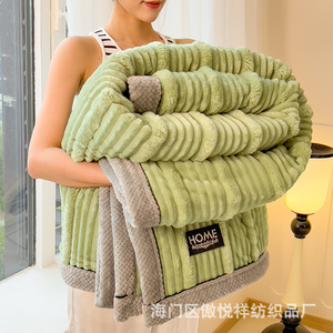 <span class=keywords><strong>Plaid</strong></span> <span class=keywords><strong>Sherpa</strong></span> personnalisé style coréen, chaud et doux, imprimé à carreaux, tricoté, pour toutes les saisons, chambre, maison et voyage - Product Image 5