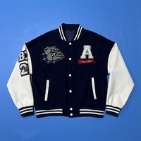 OEM Logo personnalisé Chenille Patch Broderie Manches en cuir Vintage College Baseball Letterman Varsity Jacket pour hommes