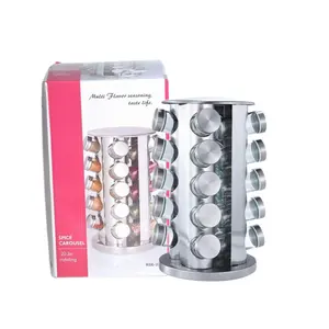 Popolare 20 pezzi 3 once di vetro vuoto <span class=keywords><strong>Baharat</strong></span> Takimi Kruidenpotje contenitori per <span class=keywords><strong>spezie</strong></span> con Rack Temperos Shaker coperchi Set di barattoli di <span class=keywords><strong>spezie</strong></span> - Product Image 1