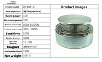 Haut-parleur vibrant pour piano de 15 watts, 1,5 pouce, excitateur sonore 4 ohms pour home cinéma, ordinateur, téléphone portable et utilisation sur scène