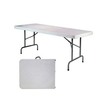 Table pliante de patio extérieure en plastique robuste en HDPE rectangulaire de grande taille d'occasion de 6 pieds