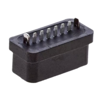 Prise femelle étanche Type-C 6 broches, connecteur vertical 2/4/6/12/16/24 broches, hauteur égale H=5.5/6.1/6.8/7.0mm, certifiée IPX7, en cuivre