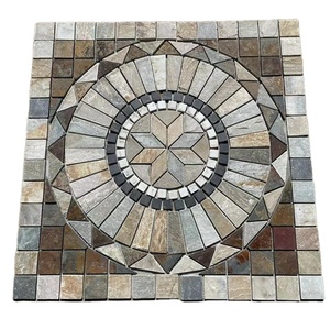 Azulejos <span class=keywords><strong>de</strong></span> Piso <span class=keywords><strong>de</strong></span> Mosaico <span class=keywords><strong>de</strong></span> <span class=keywords><strong>Pizarra</strong></span> Natural Multicolor Personalizados, Montados en Malla, <span class=keywords><strong>para</strong></span> Pisos - Product Image 1