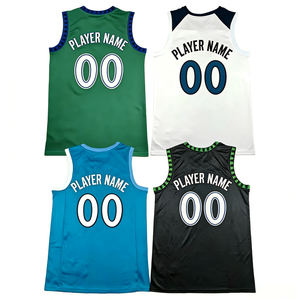 Maillot de basketball cousu 2026 – Donte DiVincenzo (0), Jaden <span class=keywords><strong>McDaniels</strong></span> (3), Anthony Edwards (5), Naz Reid (11), Kevin Garnett (21) – Hommes S-2XL - Product Image 1