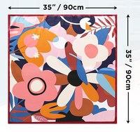 Foulard carré en satin de soie personnalisé pour femme, imprimé, 35 pouces, style soie, pour l'été, foulard de créateur pour cheveux