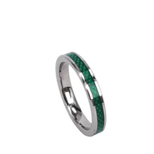 Vlink jóias 4mm estreita fibra de carbono inlay tungstênio noivado anel mindinho anel para os homens