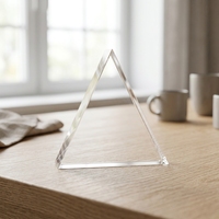 Cube triangulaire en verre cristal K9 vierge, design exclusif, écologique, gravure laser 3D personnalisée, impression UV, pour souvenir photo et décoration intérieure