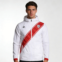 Design personnalisé Rétro Club Football Uniformes Équipe Football Survêtement Sublimé Fermeture Éclair Football Coupe-Vent Vestes Avec Capuche