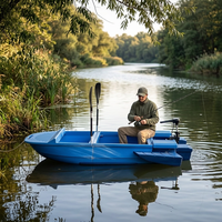 Bateau de pêche modulaire pliable en PE 3210x1817x621mm pour la récupération de déchets et la patrouille en réservoir, coque légère résistante aux chocs, OEM