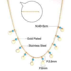 Nouveau design 2022, petit pendentif rond, bijoux exquis et populaires, acier inoxydable, pendentif plaqué or 18 carats, collier - Product Image 2