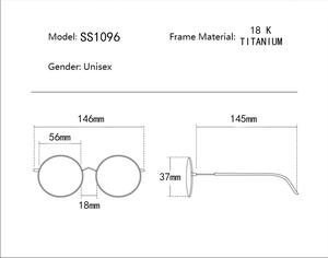 Kacamata optik trim Titanium, 18K warna gradien abu-abu Plano lensa resep klasik tanpa bingkai modis Solid Pria Wanita - Product Image 5