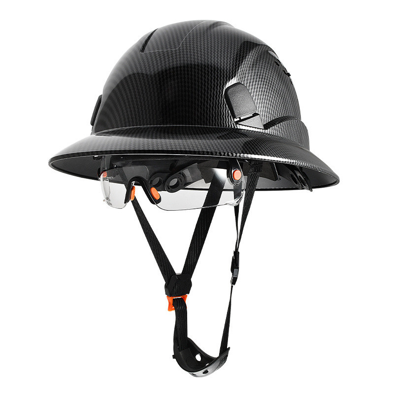 Casquette noire brillante de style américain + miroir intérieur transparent