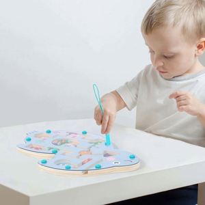 Preschoolers Wooden <b>Puzzle</b> Activity Board Travel Toys Magnetic Busy Board <b>Puzzle</b> Game for Toddlers - Product Image 4