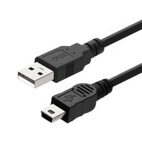 Kabel Ekstensi USB2.0 USB-A Mini USB 5pin Port Bentuk-T Konduktor Tembaga Penuh Isolasi PVC dengan Cincin Magnetik