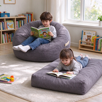 Canapé-lit convertible 3-en-1 en fausse fourrure, design pliable doux et moelleux, adapté aux enfants pour la lecture et la détente