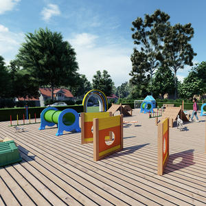 Reutilizable fácil de instalar moderno respetuoso con el medio ambiente HDPE Acero inoxidable perro agilidad entrenamiento obstáculo Equipo conjunto 120x120x120cm mascota - Product Image 2