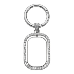 Porte-clés rectangulaires en alliage de zinc à sublimation vierge personnalisables, rotatifs, double face, avec strass, promotionnels et tendance - Product Image 5