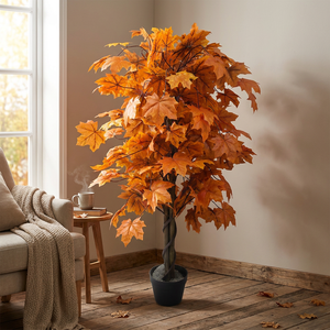 <span class=keywords><strong>Albero</strong></span> di Acero Artificiale da 1,2 m con Foglie Autunnali Arancioni, Pianta in Vaso per Decorazioni Stagionali, Halloween e Ringraziamento - Product Image 3