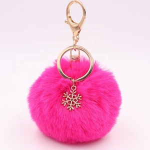 Pom Keyring <span class=keywords><strong>Fuzzy</strong></span> Hồng Lông Bóng Puffball Móc Chìa Khóa Furry Furball <span class=keywords><strong>Keychain</strong></span> Puff Bóng Móc Khóa - Product Image 1