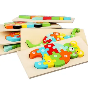 Суперпопулярный новый дизайн, пазлы-блоки с животными, Детские деревянные игрушки, 3D деревянные головоломки с животными для обучения детей