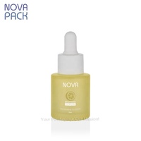 Flacon compte-gouttes en verre dépoli 15ml 20ml 30ml Mini flacon de sérum à épaule plate Couleur pastel Flacon d'huile pour le visage Blanc compte-gouttes