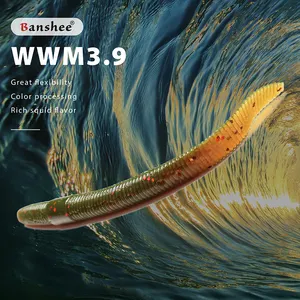 WWM3.9プラスチックソフトリアルな人工餌ソフトアースウォームシェイプフィッシングソフトルアー