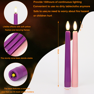 Vela de Adviento LED de 8 Pulgadas de Alto, Funciona con Batería, con Control Remoto, sin Llama, <span class=keywords><strong>3</strong></span> Rosas y 1 Morada - Product Image 6