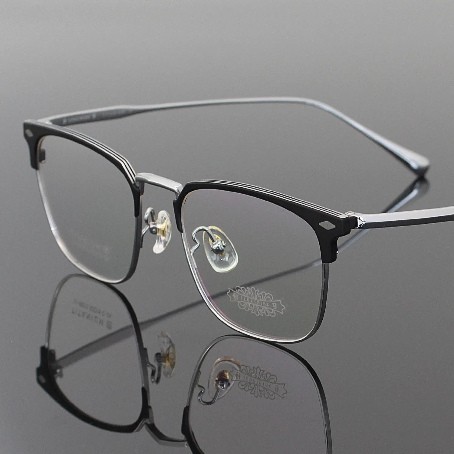 88215 Brow-line Pure Titanium Spectacle Frames, High Quality Optical Eyeglasses Frames