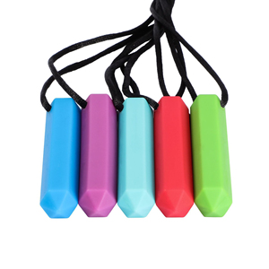<span class=keywords><strong>Collier</strong></span> de dentition sensoriel en silicone pour bébé, design gemme, bâton hexagonal pour la mastication des gencives, pour nourrissons de 0 à 24 mois - Product Image 1