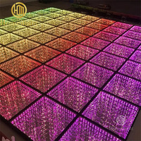 Homei Piste de Danse Lumineuse sur Moquette pour DJ, Boîte de Nuit, Soirée Dansante, LED 3D Miroir Ciel Étoilé, Plancher de Danse Abyssal
