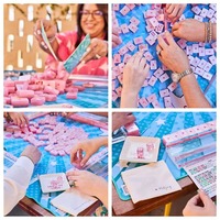 Ensemble de Mahjong Équestre Américain Rose de Luxe, Mahjong sur le Thème du Cheval, Tuiles Roses en Forme de Selle, Cadeau pour les Amateurs d'Équitation, Divertissement