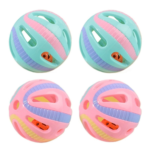 애완 동물 장난감 중공 플라스틱 애완 동물 고양이 다채로운 공 장난감 작은 벨 사랑 벨 음성 플라스틱 대화 형 볼 팅클 강아지 놀이 - Product Image 6