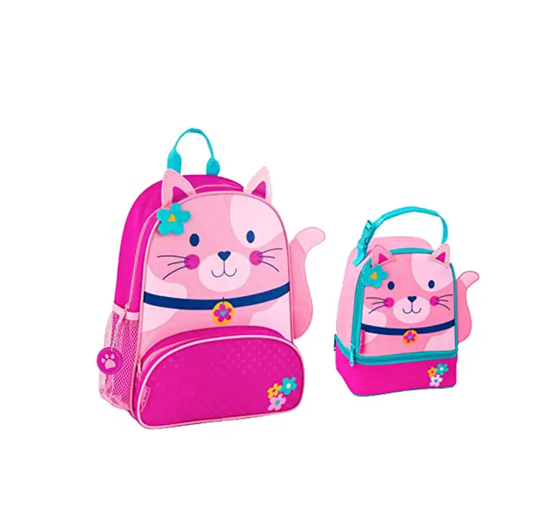 Mochilas infantis para meninas, mochilas bonitas para crianças, gato, leve, roxa, para pré-escolar, com grande capacidade