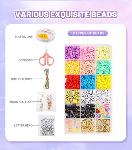 Leemook 2024 chaud exquis bricolage à la main Bracelet de perles collier faisant Kit coloré bijoux Bracelet faisant des filles jouets