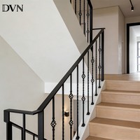 Balustres de paniers en métal noir satiné classiques DVN, revêtement poudré, anti-rouille, en fer forgé, pour rampes d'escalier de maisons américaines