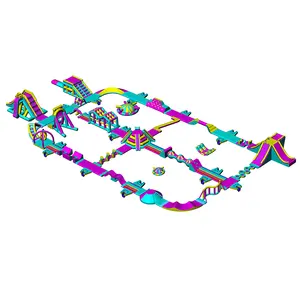 Équipement de parc aquatique gonflable amusant, conception de parc aquatique Commercial, à vendre, parc à thème aquatique stimulant flottant