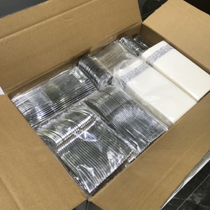 Bộ Đồ Ăn Bằng Nhựa Dùng Một Lần 700 Món Cho 100 Khách Bộ Đồ Ăn Bằng Bạc Dùng Một Lần Dành Cho Đám Cưới - Product Image 2