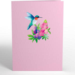 การ์ดอวยพรสีชมพูแบบป็อปอัพสำหรับ3D งานฝีมือพร้อมกระดาษนกสำหรับวันแม่ - Product Image 1