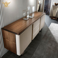 Buffet de luxe léger en acier inoxydable, meuble de restaurant, buffet de salle à manger laqué