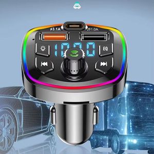 Q7 Wireless Car Charger FM Transmitter <b>Adapter</b> Dual <b>USB</b> PD Charger AUX Hands Free Car Fast Charger <b>Adapter</b> - Product Image 3