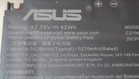 C21N2017 0B200-03970000 batterie d'ordinateur portable pour ASUS Chromebook CX1 CX1500CKA batterie d'ordinateur portable rechargeable