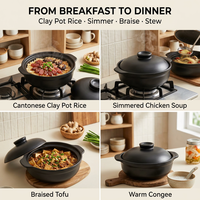Casseroles en céramique – Qualité professionnelle, résistantes aux hautes températures, design moderne et minimaliste pour cuisinières à gaz et flammes nues, peu profondes