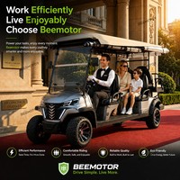 Voiturette de golf électrique personnalisée chinoise 72V 4 places avec sièges avant, modèle de patrouille d'hôtel, navette de parcours de golf 4 places