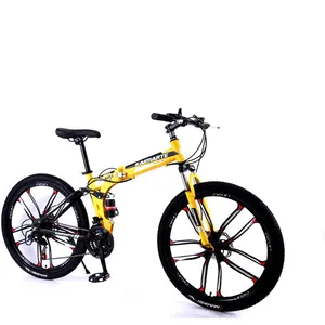 वयस्कों के लिए थोक सस्ती फोल्डिंग माउंटेन बाइक 20/24/26 इंच साइकिल अनुकूलित स्टील फ्रेम गियर्स व्हील फोल्डेबल साइकिल के साथ