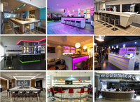 Comptoir de bar en forme de L moderne sur mesure pour bar à domicile, sous-sol, restaurant, boîte de nuit et pub - Mobilier commercial multifonctionnel